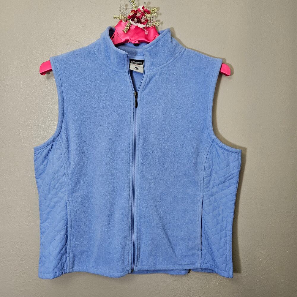 Gorpcore Columbia Women XL Periwinkle Fleece Full Zip Vest X.C.O. ApresSki Cozy